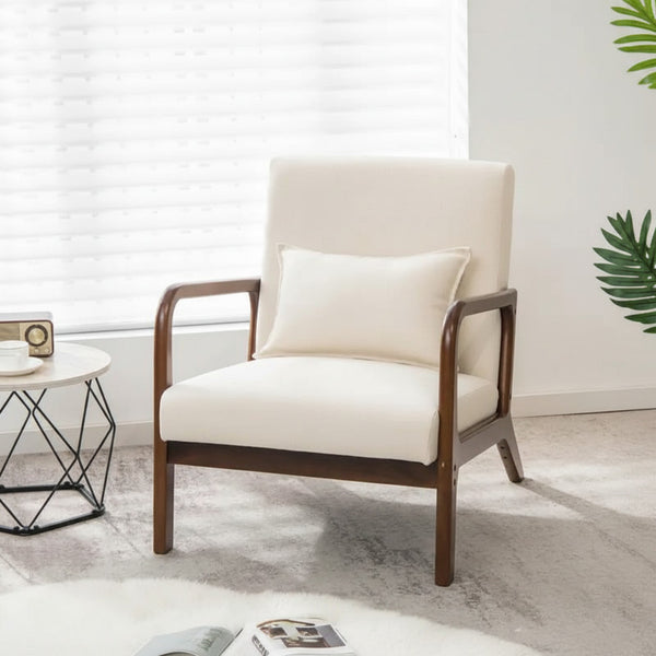 Fauteuil Lounge Moderne Ergonomique avec Coussin Lombaire et Pieds Antidérapants