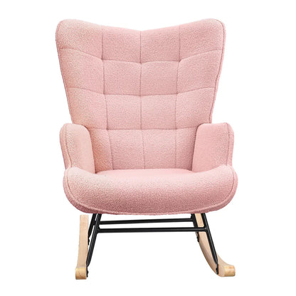 Fauteuil à Bascule Confortable en Velours Teddy - Design Moderne pour Salon et Chambre