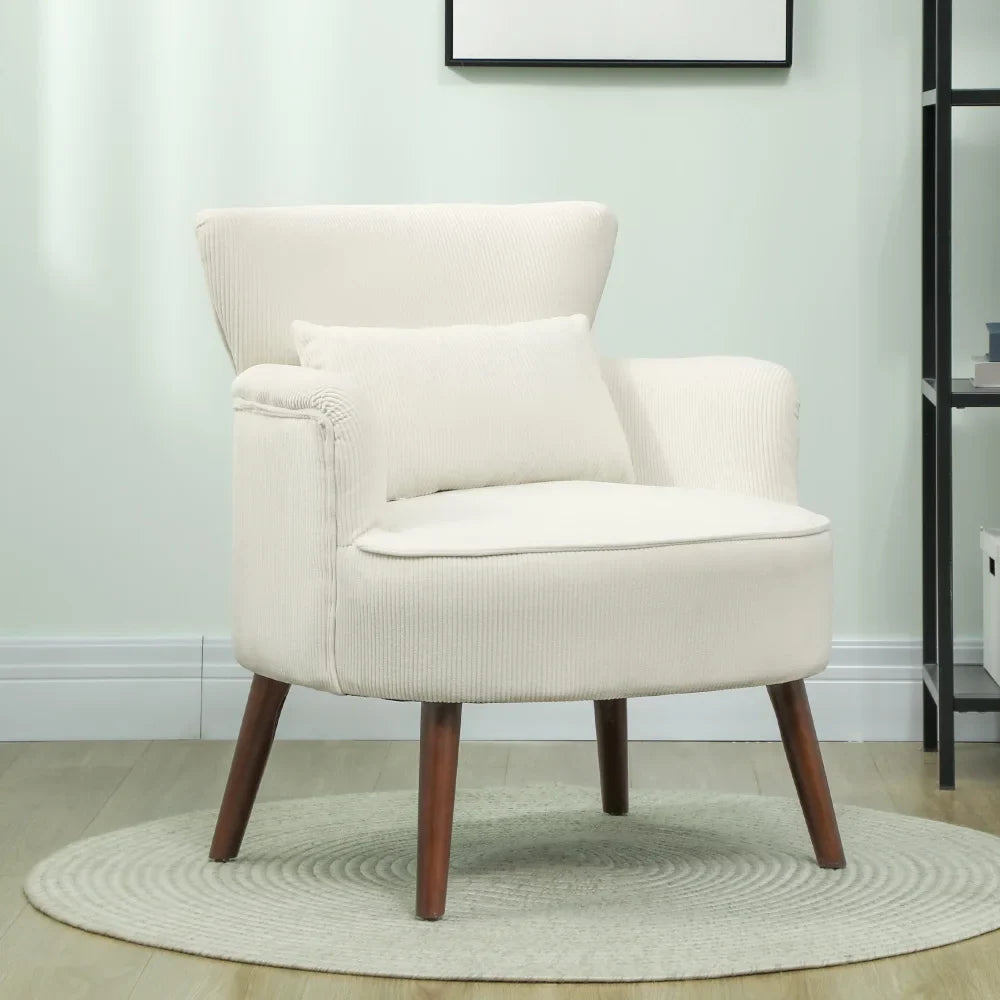 Fauteuil Lounge Coton Crème Blanc - Confort & Style pour Salon