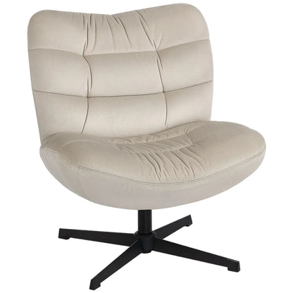 Fauteuil Lounge HOMCOM Pivotant 360° Large Assise Sans Accoudoirs Crème