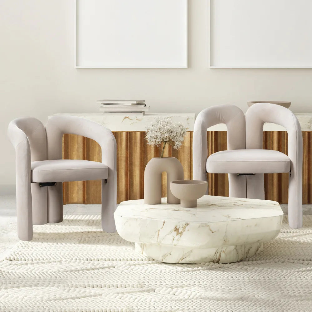 Lot de 2 Fauteuils de Salle à Manger Velours Moderne - Design Confortable pour Salon et Cuisine