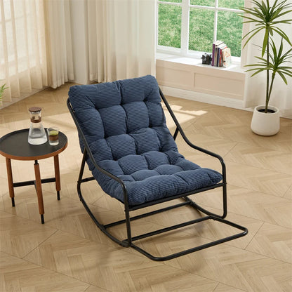 Fauteuil à Bascule d'Extérieur Moderne en Acier, Confort All-Season