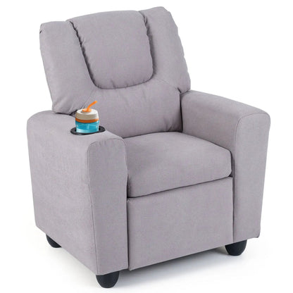 Fauteuil inclinable enfant gris avec porte-gobelet