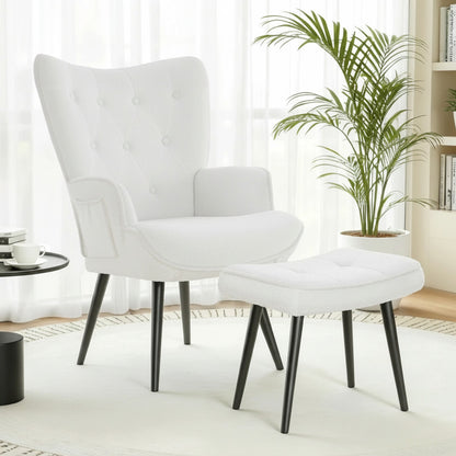 Fauteuil de Lecture Confortable Homfa avec Repose-Pieds - Design Moderne