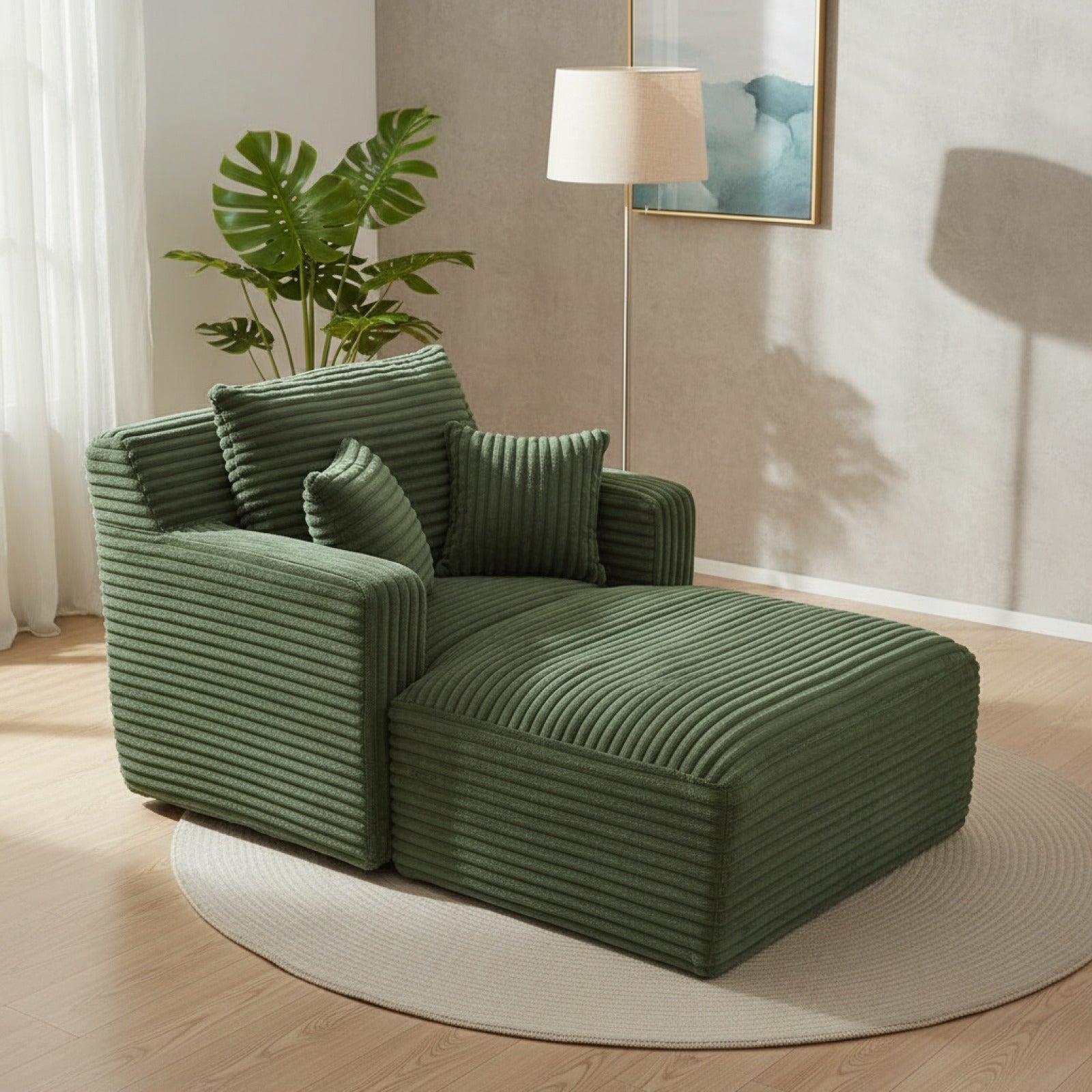 Canapé Lit Convertible Moderne en Velours côtelé, Fauteuil Confortable sans Montage pour Salon et Appartement