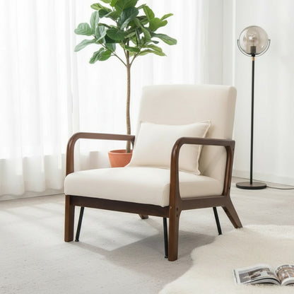 Fauteuil Lounge Moderne Ergonomique avec Coussin Lombaire et Pieds Antidérapants