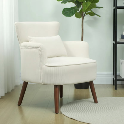 Fauteuil Lounge Coton Crème Blanc - Confort & Style pour Salon