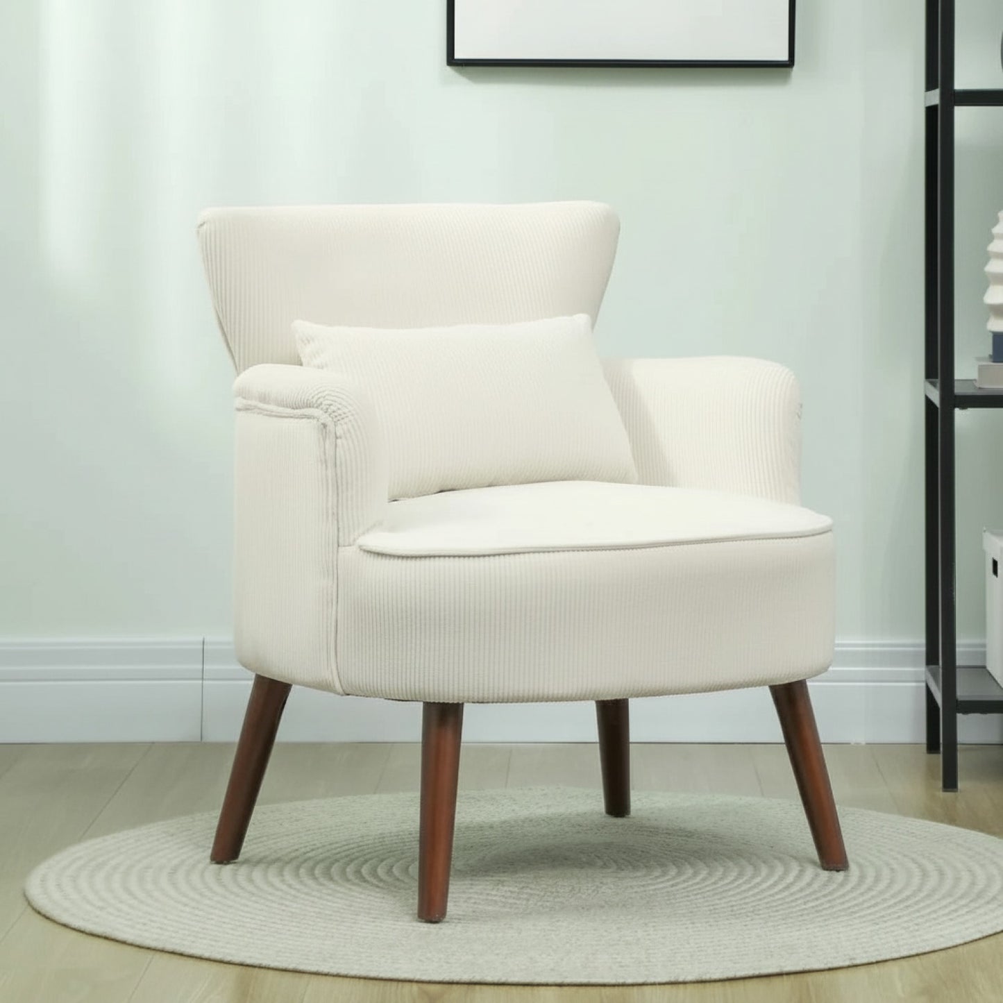 Fauteuil Lounge Coton Crème Blanc - Confort & Style pour Salon