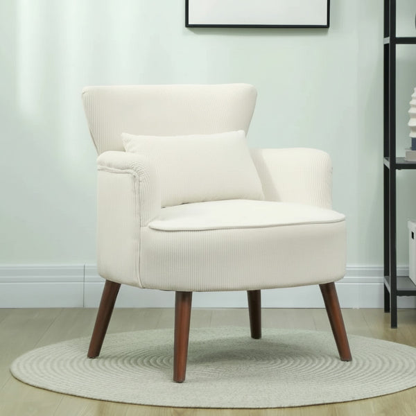 Fauteuil Lounge Coton Crème Blanc - Confort & Style pour Salon