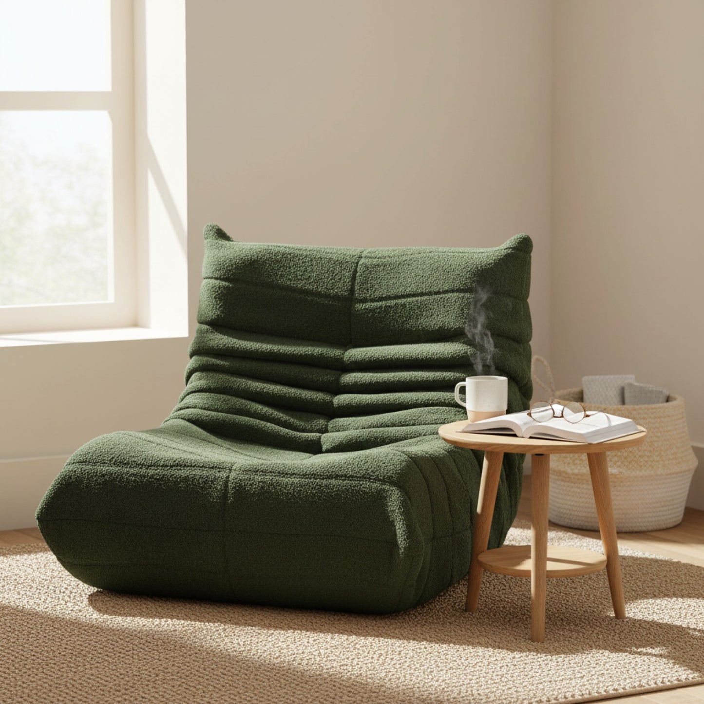 Fauteuil Creahappy Confortable en Lambswool - Style Lazy Boy pour Salon et Chambre