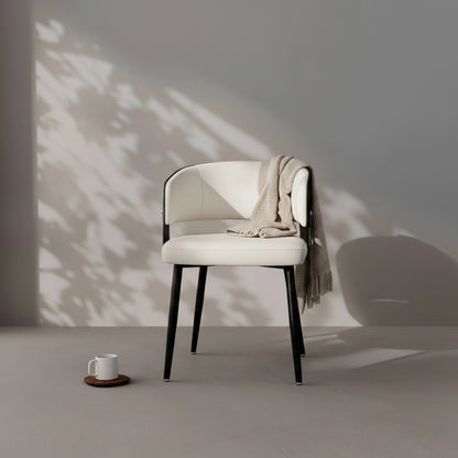 Lot de 2 Fauteuils de Salle à Manger Rembourrés en Similicuir Microfibre