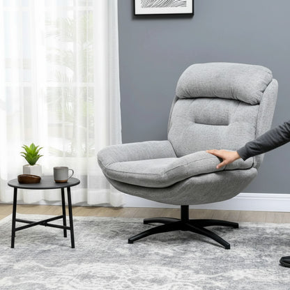 Fauteuil Pivotant Gris en Chenille Déperlante - Confort et Design pour Salon