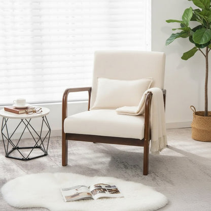 Fauteuil Lounge Moderne Ergonomique avec Coussin Lombaire et Pieds Antidérapants