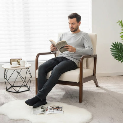 Fauteuil Lounge Moderne Ergonomique avec Coussin Lombaire et Pieds Antidérapants