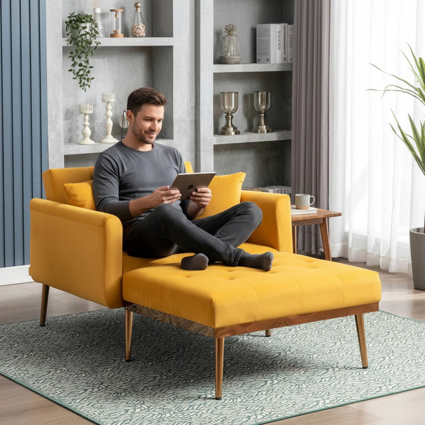 Fauteuil Design Moderne avec Dossier Réglable - Confort et Style pour votre Salon ou Chambre