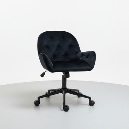 Fauteuil de bureau Vinsetto en velours, réglable en hauteur, design ergonomique, noir