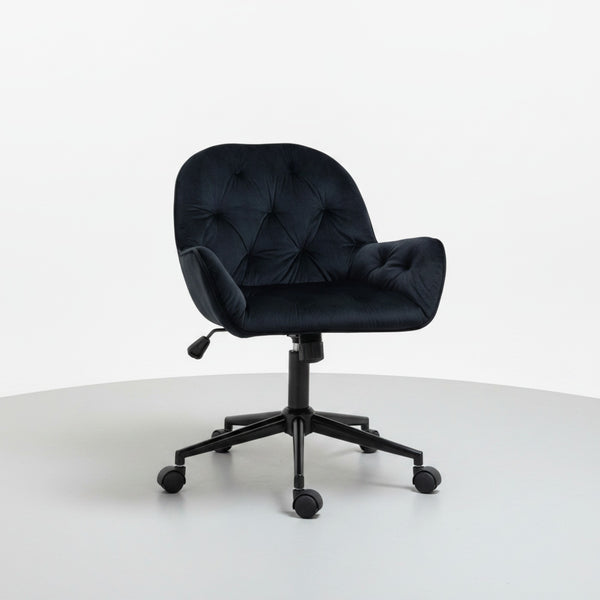 Fauteuil de bureau Vinsetto en velours, réglable en hauteur, design ergonomique, noir