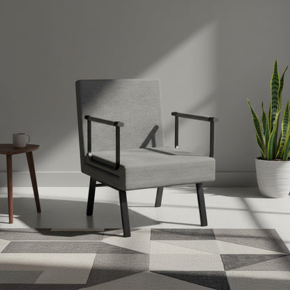 Fauteuil Convertible 4-en-1, Gris Foncé, Réglable 5 Positions