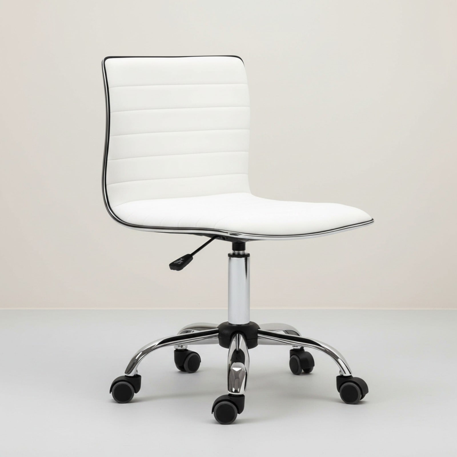 Fauteuil de Bureau Ergonomique HOMCOM Blanc - Hauteur Réglable, Pivotant 360°