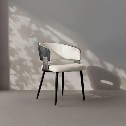 Lot de 2 Fauteuils de Salle à Manger Rembourrés en Similicuir Microfibre